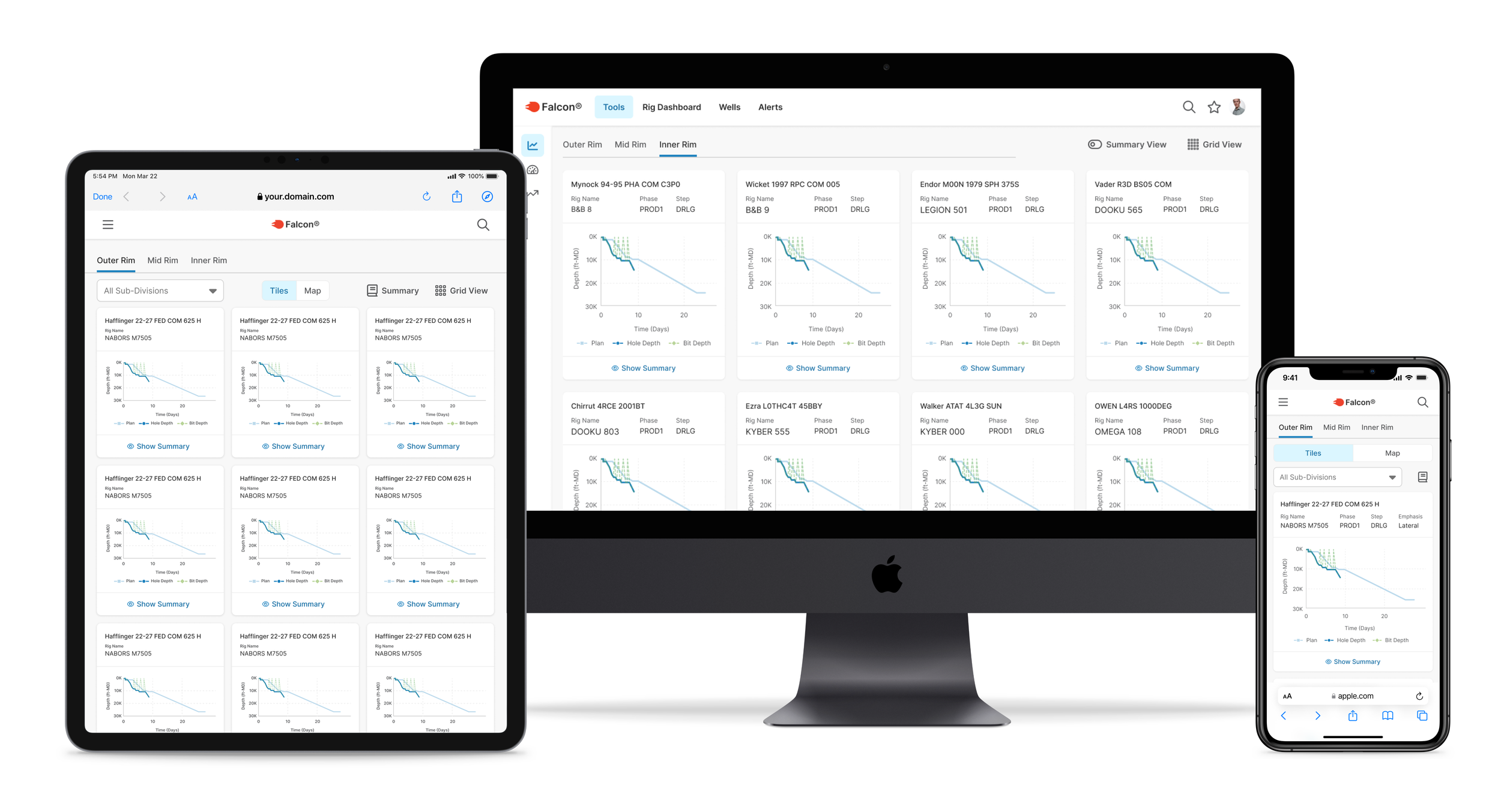Image showcasing desktop, tablet, and phone mockups of a project screen