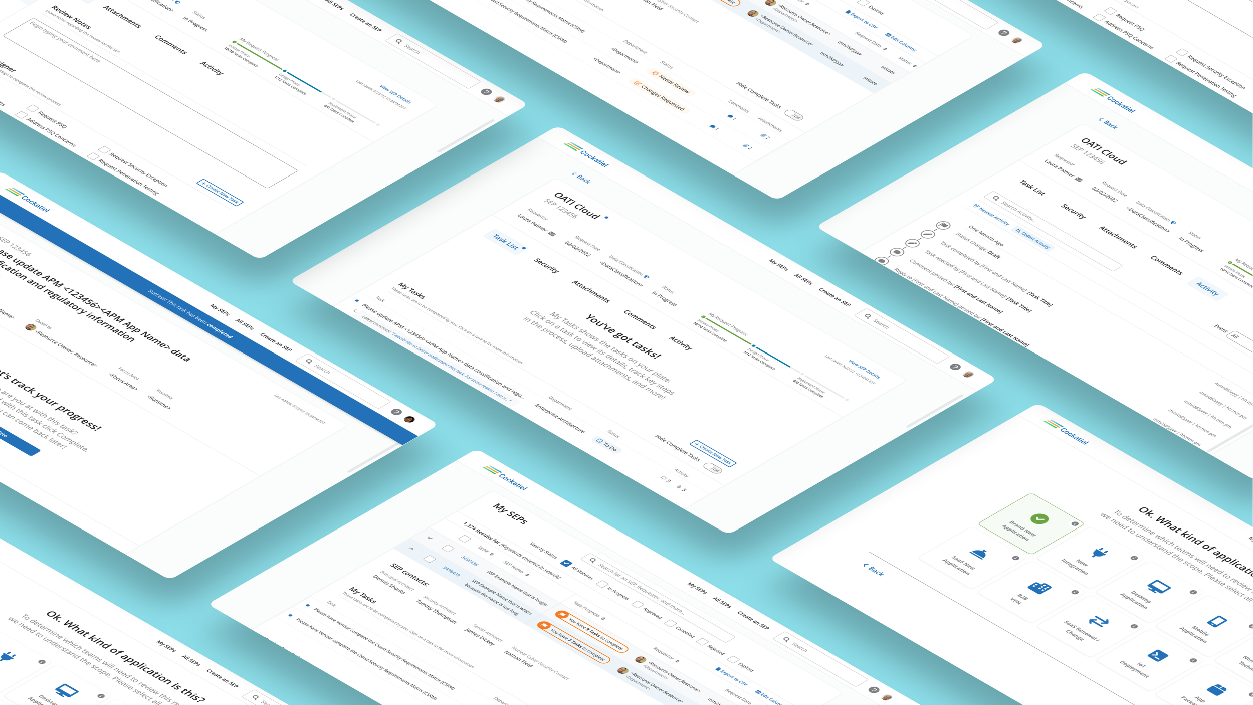 Header image of projects creens in isometric view